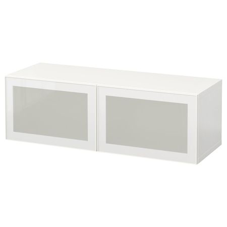 Комбинация настенных шкафов, белый/Глассвик белый матовое стекло 120x42x38 см IKEA BESTÅ БЕСТО 294.419.13