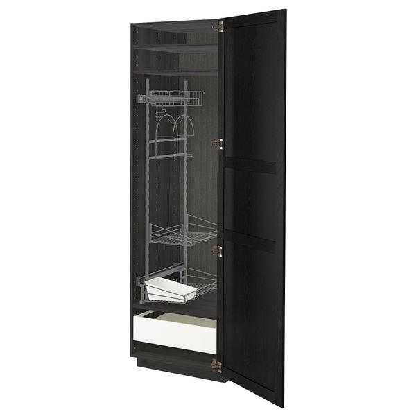 Высокий шкаф с отделением для аксессуаров для уборки, 60x60x200 cm IKEA METOD МЕТОД, MAXIMERA МАКСИМЕРА 193.597.01 - фото 2