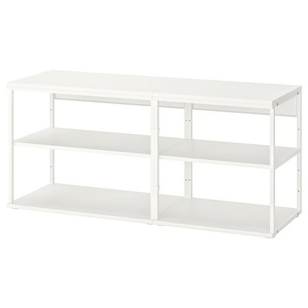 PLATSA Открытый стеллаж - белый 140x40x63 см