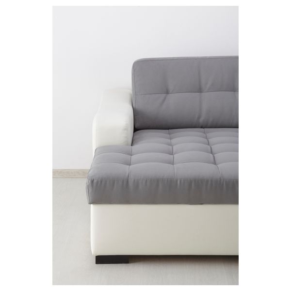 Угловой диван-кровать c модулем для хранения, левосторонний ЛИАРУМ / ЛАСЕЛЕ, Оннарп серый, Бумстад белый - схема-чертеж с размерами