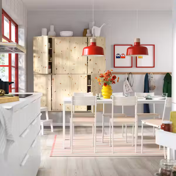 BUSLÄTT БУСЛЭТТ Стул - белый/сосна - фото 5