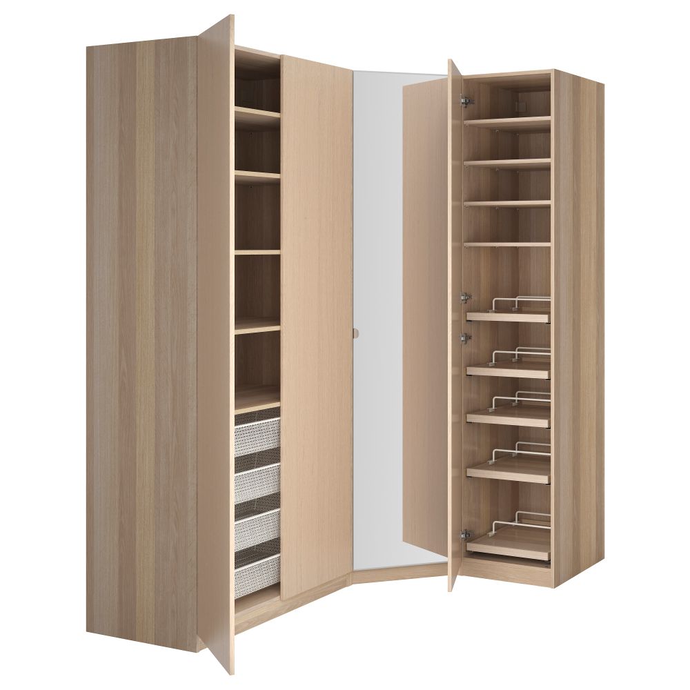 Гардероб ПАКС, под беленый дуб, Нексус Викедаль (196/146x60x236 см) - фото 1