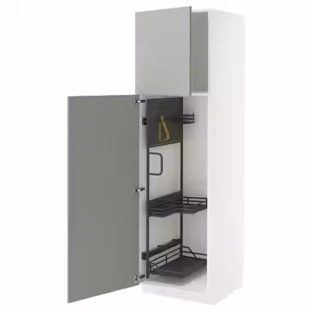 METOD Высокий шкаф с отд д/акс д/уборки