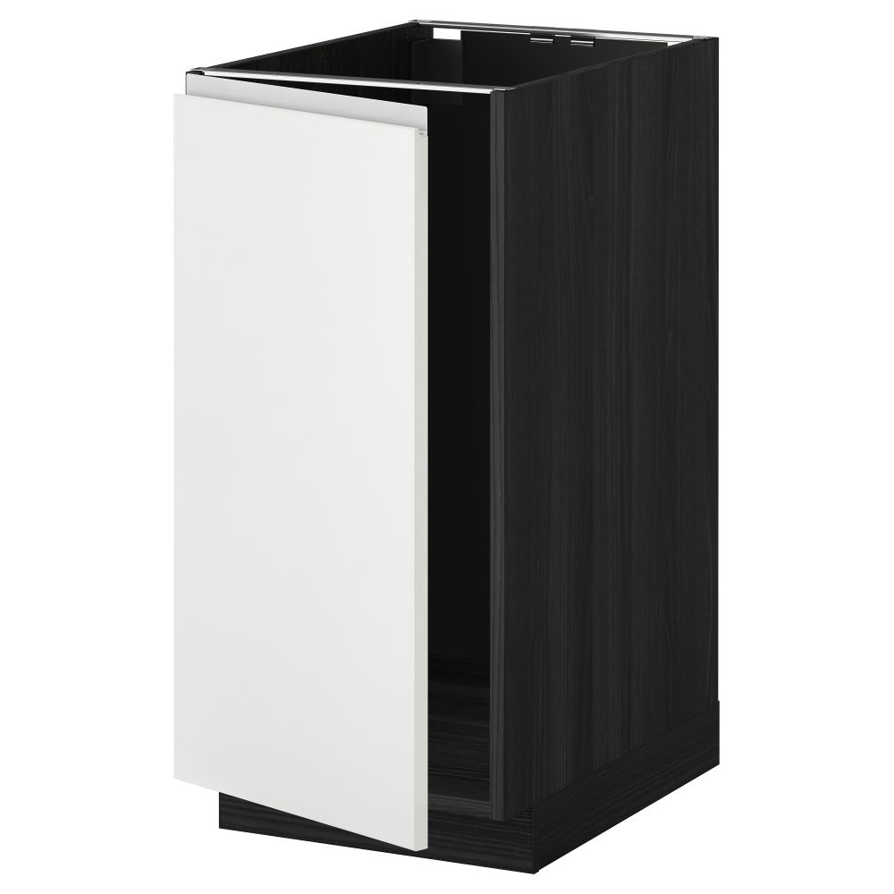 Напольный шкаф для мойки, мусорных контейнер МЕТОД, черный, Нодста белый (40x60 см) - схема-чертеж с размерами