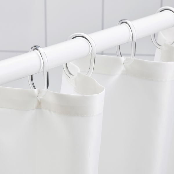 Штора для ванной, 180x200 см, белый, бирюзовый IKEA NYCKELN НЮККЕЛЬН 204.942.89 - схема-чертеж с размерами