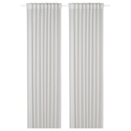 Гардины, очищающие воздух, 2 шт., светло-серый 145x300 см IKEA GUNRID ГУНРИД 504.592.27