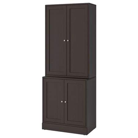 Комбинация для хранения с дверцами, темно-коричневый 81x47x212 см IKEA HAVSTA ХАВСТА 192.659.86