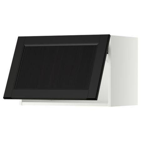 Горизонтальный навесной шкаф МЕТОД, белый, Лаксарби черно-коричневый
