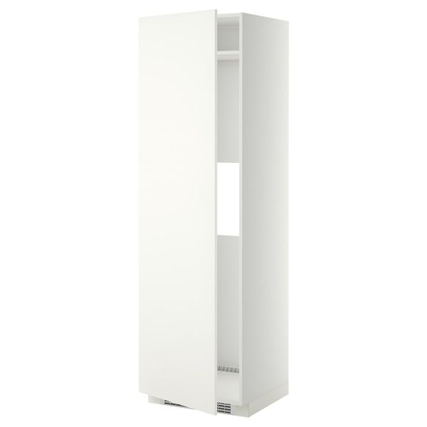 Высокий шкаф для холодильника или морозильника, с дверц, белый/Хэггеби белый 60x60x200 см IKEA METOD МЕТОД 992.263.35 - схема-чертеж с размерами