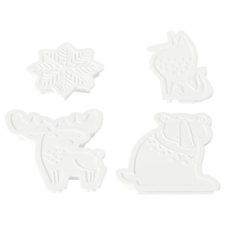 Формочки для печенья, 4 шт. БАКГЛАД, различные формы белый
