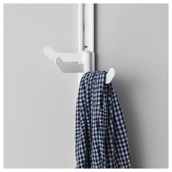 Настенная шина, полка, тройной крючок АЛЬГОТ, белый (212x41x199 см) - схема-чертеж с размерами