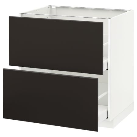 Напольный шкаф 2 форнтальных, 2 высоких ящик, 80x60 cm IKEA METOD МЕТОД, MAXIMERA МАКСИМЕРА 492.119.11