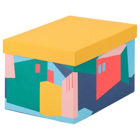 Коробка с крышкой, желтый, 18x25x15 см IKEA ТЬЕНА 504.341.33