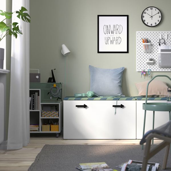 SMÅSTAD Скамья с отделением для игрушек - белый/белый 90x52x48 см - фото 4