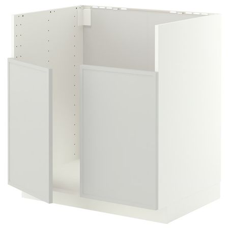 METOD Шкаф для мойки ТАЛЛШЁН - белый/Aspudden светло-серый 80x60 см