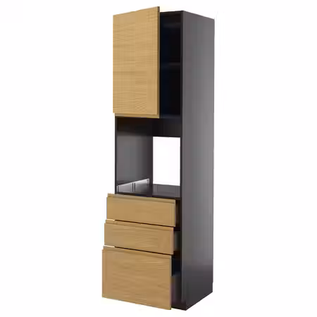 METOD / KNIVSHULT Высокий шкаф д/духовки/дверь/3ящика