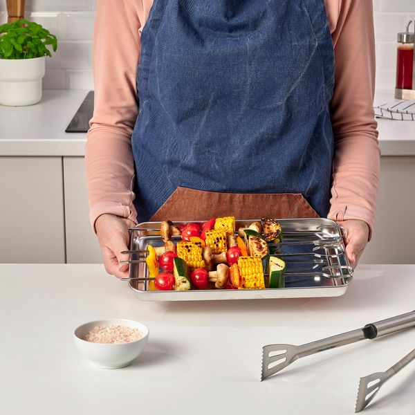 Поднос сервировочный, 30x20 см, нержавеющая сталь IKEA GRILLTIDER ГРИЛЛЬТИДЕР 305.422.61 - фото 4