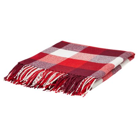 Плед АННАМИА, красный клетчатый орнамент (140x205 см)