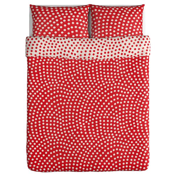 Пододеяльник и 2 наволочки СТЕНКЛЁВЕР, белый, красный - схема-чертеж с размерами