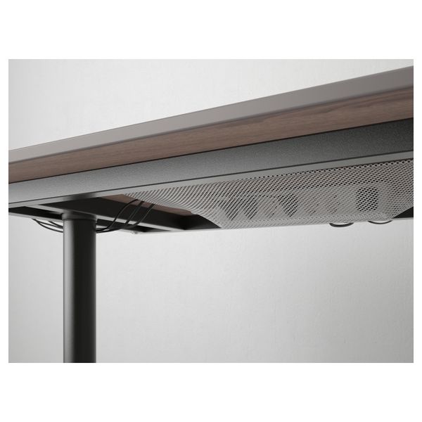 Угловой письменный стол правосторонний БЕКАНТ, серый, черный (160x110 см) - схема-чертеж с размерами