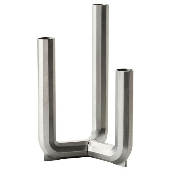 Подсвечник для 3 свечей ИКЕА ПС 2017, серебристый - фото 1