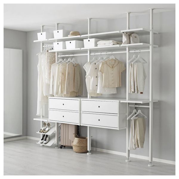 Гардероб, комбинация, белый 262x51x222-350 см IKEA ELVARLI ЭЛВАРЛИ 392.039.78 - фото 2