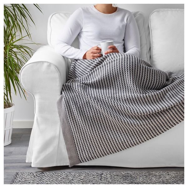 Плед ОРМХАССЕЛЬ, серый (120x180 см) - схема-чертеж с размерами