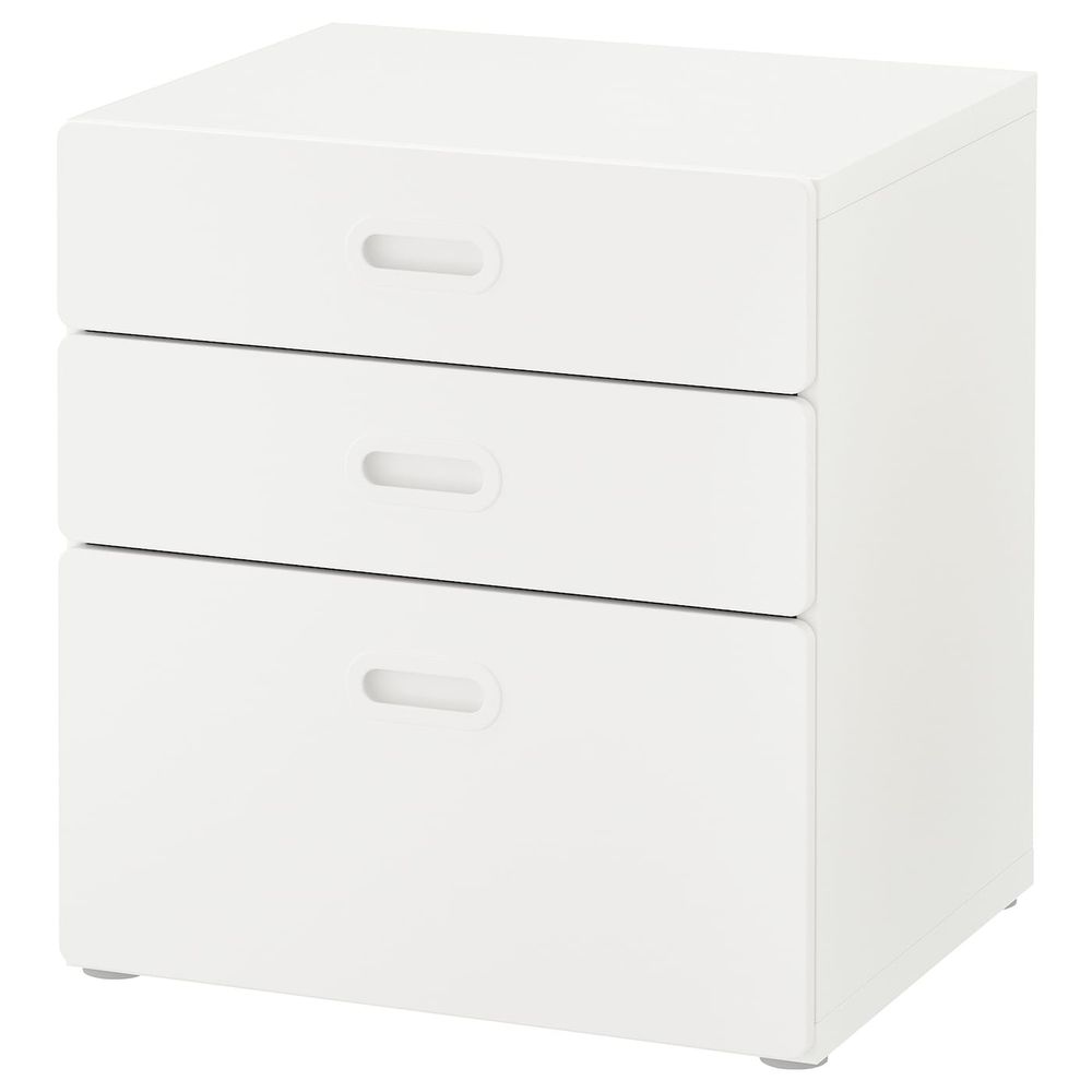 Комод с 3 ящиками, белый/белый 60x64 см IKEA STUVA СТУВА / FRITIDS ФРИТИДС 592.526.75 - фото 1
