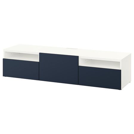 Тумба под ТВ, белый/Нотвикен синий 180x42x39 см IKEA BESTÅ БЕСТО 193.283.90