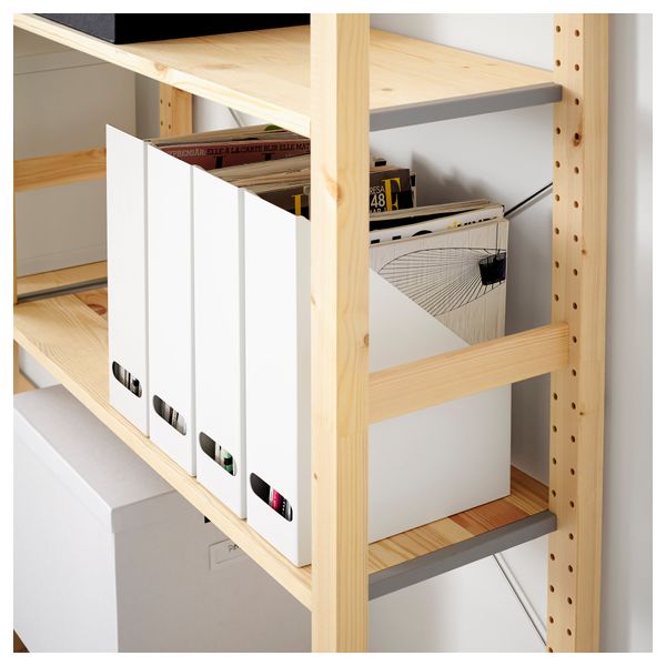 3 секции, полки ИВАР, сосна (259x30x179 см) - фото 3