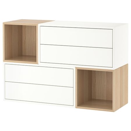 Комбинация настенных шкафов, белый/под беленый дуб 105x35x70 см IKEA EKET ЭКЕТ 792.863.87