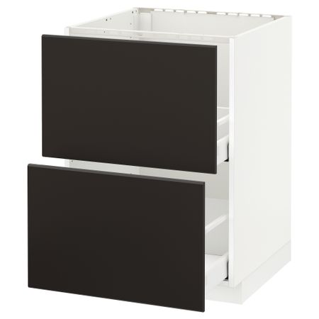 Напольный шкаф под мойку + 2 фронтальных панель, 2 ящика, 60x60 cm IKEA METOD МЕТОД, MAXIMERA МАКСИМЕРА 392.119.21