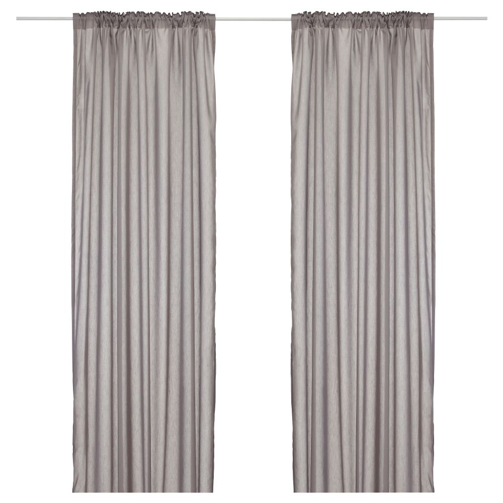 Гардины, 1 пара ВИВАН, серый (145x300 см) - фото 1