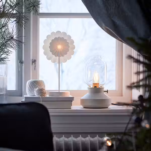 TÄRNABY Лампа настольная - регулируемая яркость бежевый 25 см - схема-чертеж с размерами