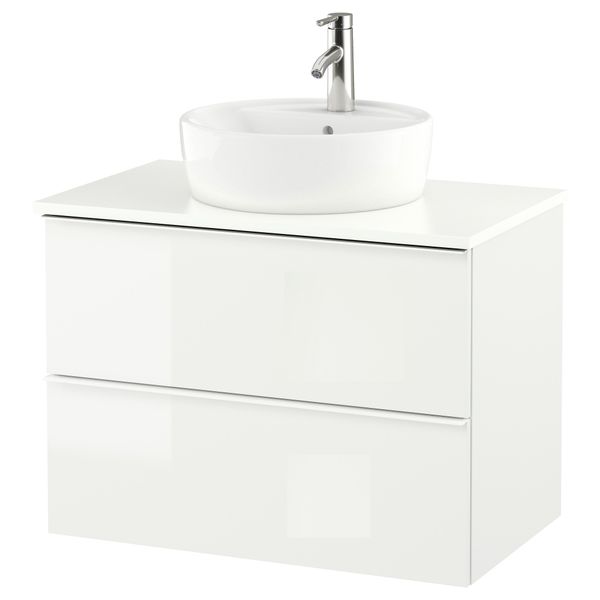 Шкаф под раковину, столешница 45, раковина, 82x49x74 cm IKEA GODMORGON ГОДМОРГОН, TOLKEN ТОЛКЕН, TÖRNVIKEN ТОРНВИКЕН 893.087.08 - фото 1