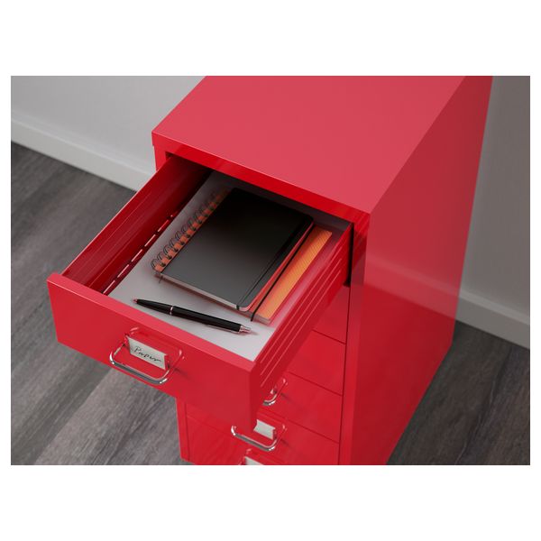 Тумба с ящиками на колесах ХЕЛЬМЕР, красный (28x69 см) - фото 4