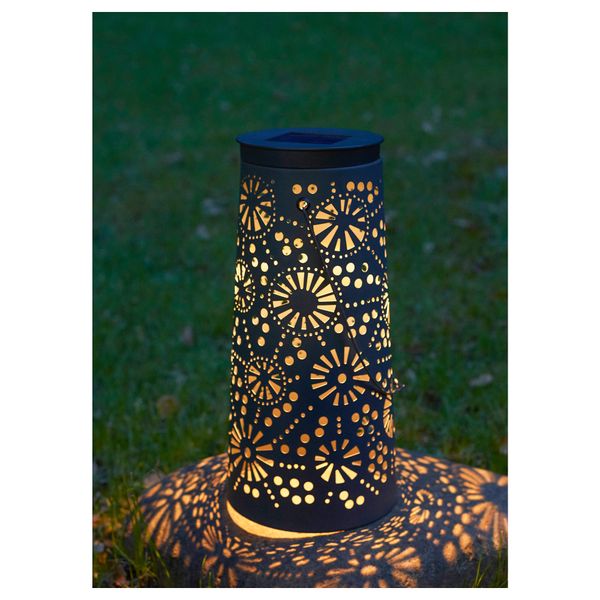 Напольный светодиод светильник, солнечный батарея СОЛВИДЕН, конусообразный серый (45 см) - фото 1