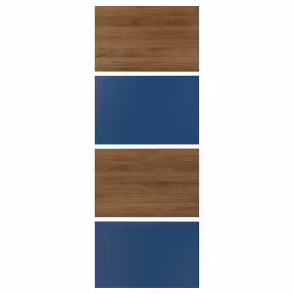 MEHAMN 4 панели д/рамы раздвижной дверцы - под грецкий орех/синий 75x201 см - фото 1