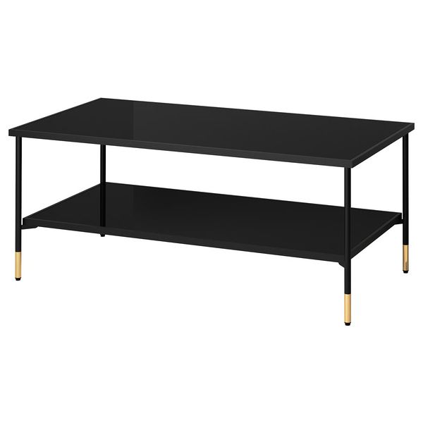 ÄSPERÖD Журнальный стол - чёрный/стекло чёрный 115x58 см - фото 1