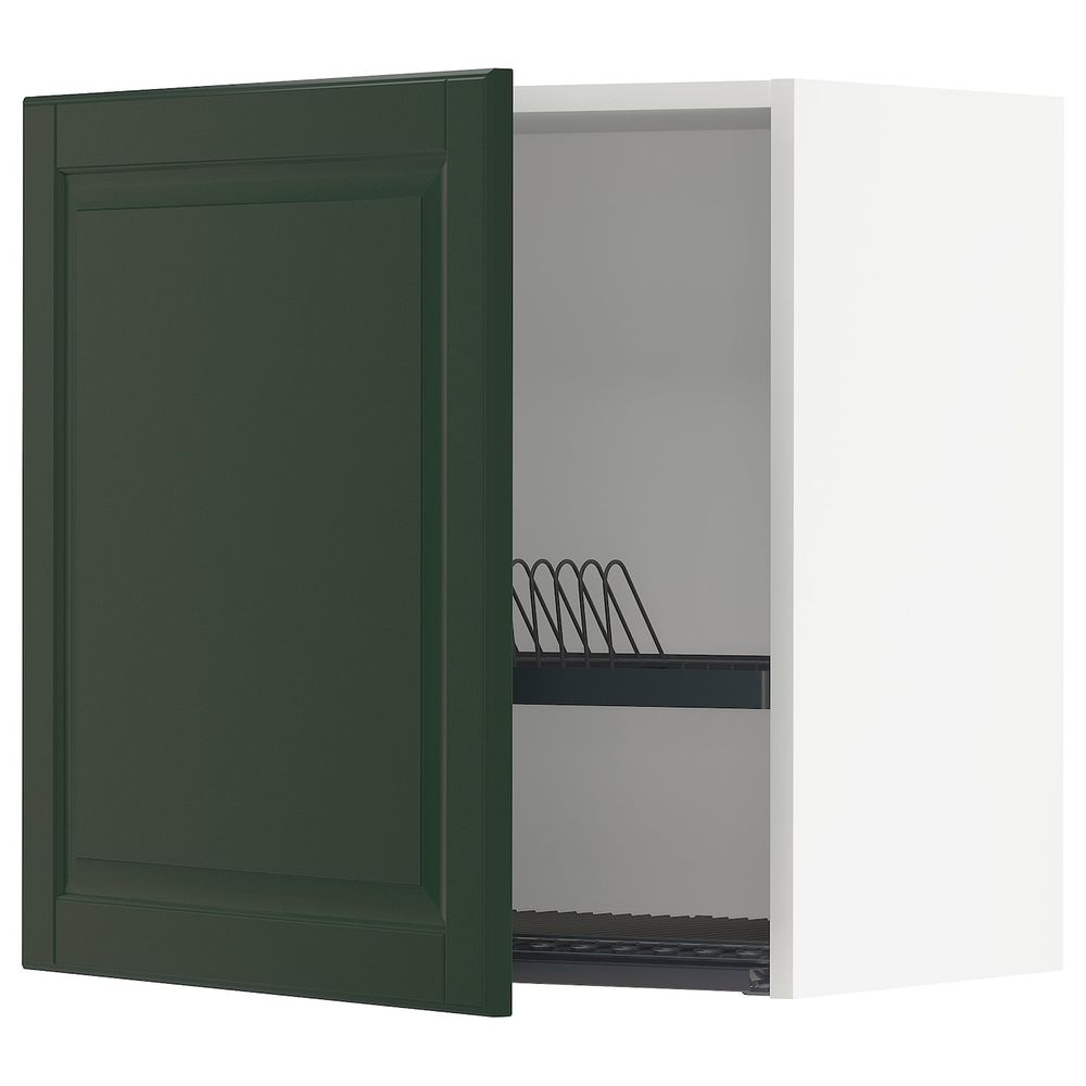 Шкаф навесной с сушкой, белый/Будбин темно-зеленый 60x60 см IKEA METOD МЕТОД 093.123.37 - фото 1