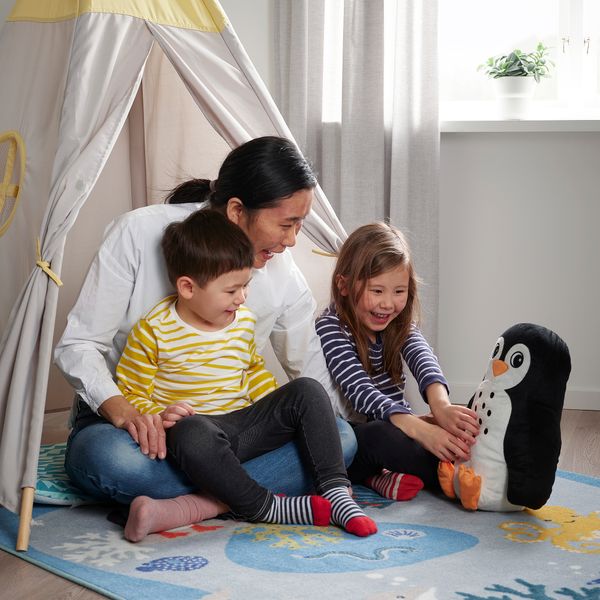 Ковер, орнамент «обитатели океана», разноцветный, 133x133 см IKEA BLÅVINGAD 805.283.66 - фото 9