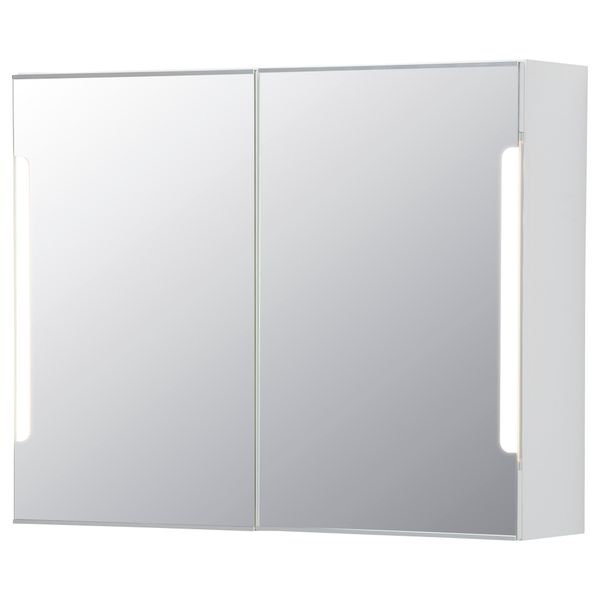 Зеркальный шкафчик, 2 дверцы, подсветка СТОРЙОРМ, белый - фото 1