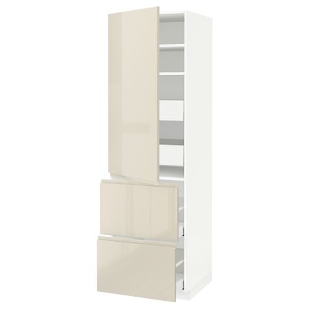 Высокий шкаф + полки, 4ящик, дверцы, 2фасада, 60x60x200 cm IKEA METOD МЕТОД, MAXIMERA МАКСИМЕРА 593.588.27