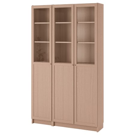 Стеллаж, панельные, стеклянные двери, 120x30x202 cm IKEA BILLY БИЛЛИ, OXBERG ОКСБЕРГ 392.817.87