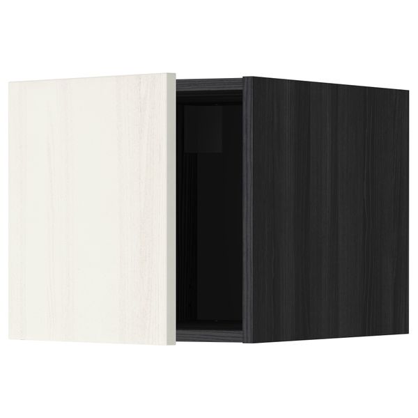 Верхний шкаф МЕТОД, черный, Росдаль белый (40x40 см) - схема-чертеж с размерами