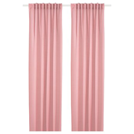 Гардины, 2 шт., светло-красный 145x300 см IKEA HILJA ХИЛЬЯ 104.630.33