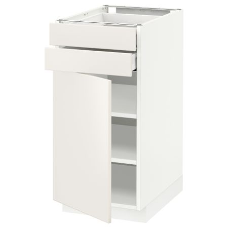 Напольный шкаф с дверцей, 2 ящиками МЕТОД / МАКСИМЕРА, белый, Веддинге белый