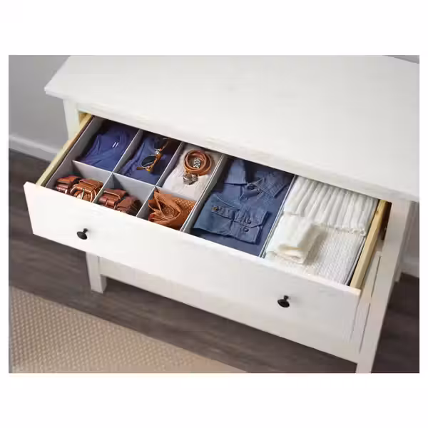 HEMNES Комод с 3 ящиками - белая морилка 108x96 см - фото 3