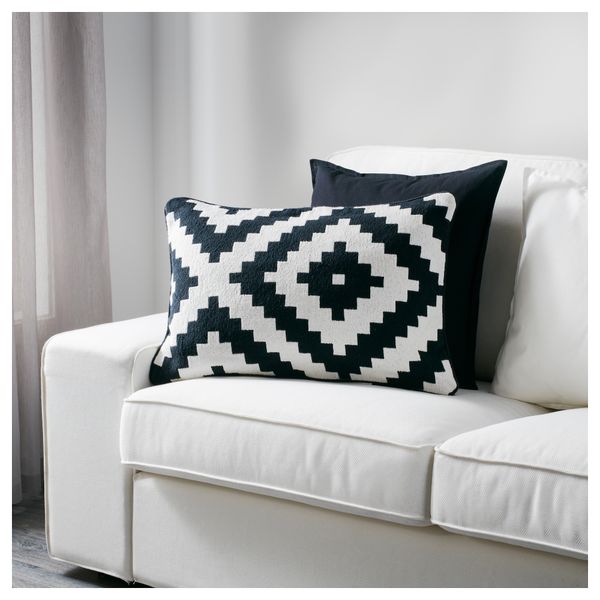 Чехол на подушку ЛЭППЛЬЮНГ РУТА, белый, черный (40x65 см) - схема-чертеж с размерами