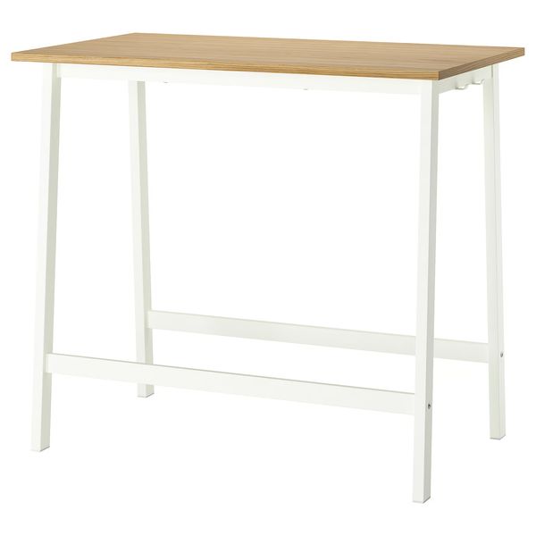MITTZON Конференц-стол - дубовый шпон/белый 120x68x105 см - фото 1